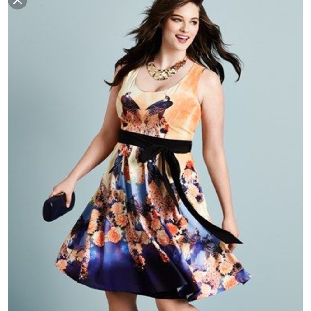 Incredible City Chic Peacock Blossom Dress